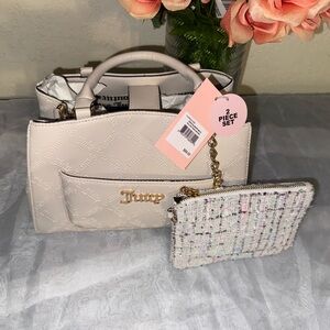 Juicy Couture Beige Satchel and Pouch Set
